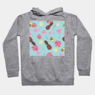 Avocado, roses, pineapple Hoodie